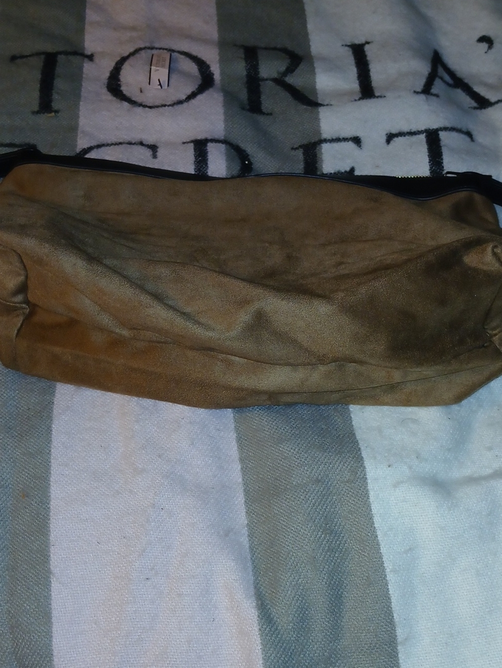 Sondra Roberts Brown Suede Wristlet Clutch